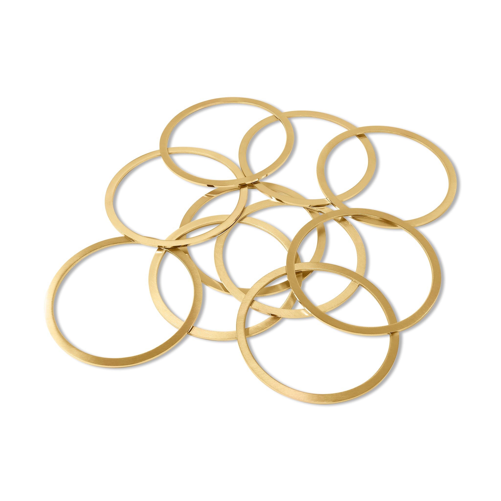10 Pack - 65mm rostfritt stål 18K Guld PVD -belagd tom armband / SBB0078