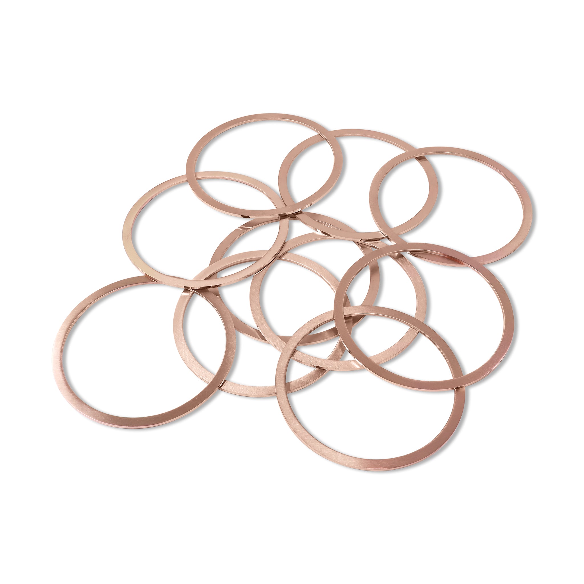 10 Pack - 65mm rostfritt stål 18K Rose Gold PVD -belagd blank Bangle Armband / SBB0079