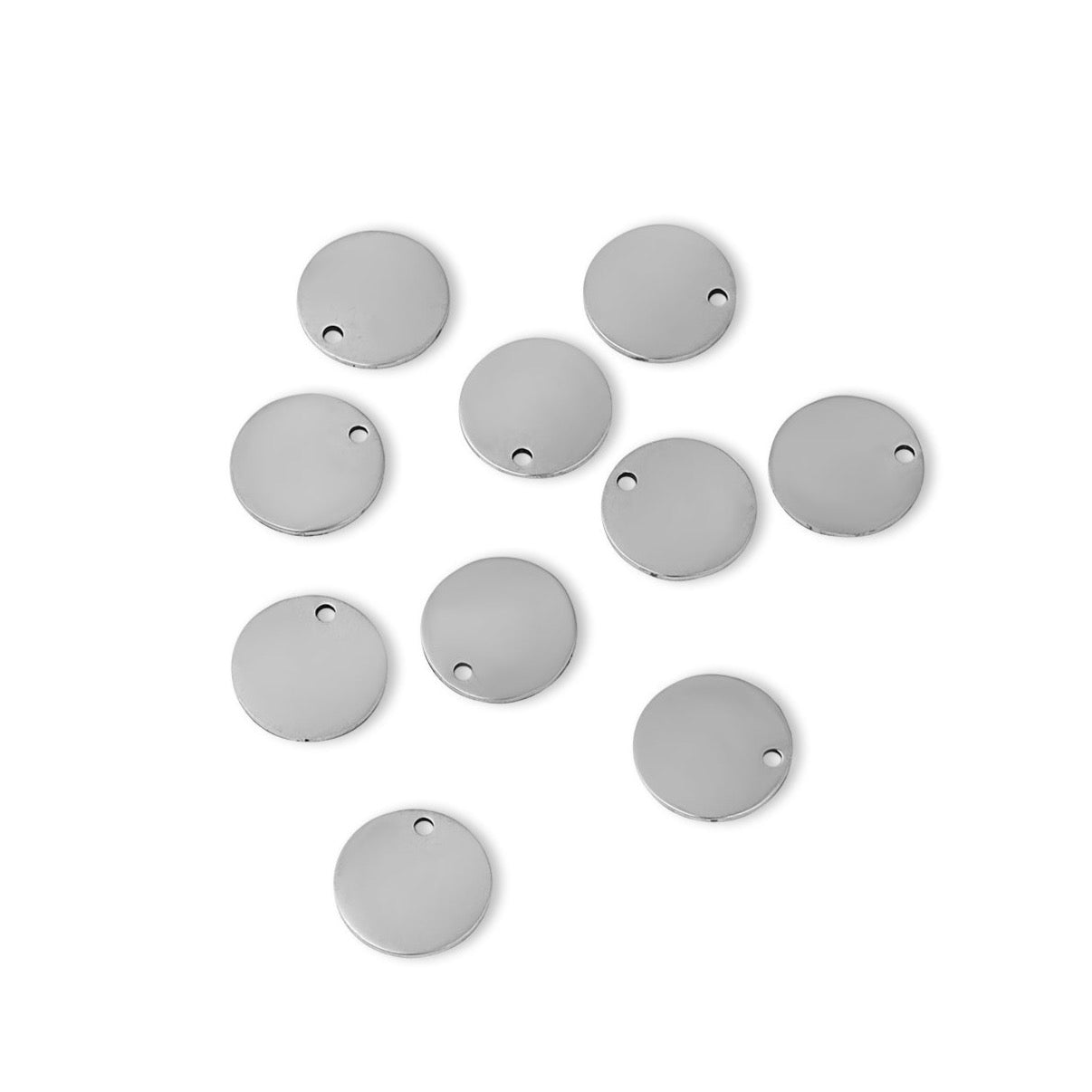 10 Pack - Tunt tomt rostfritt stål Runda hängen / SBB0102