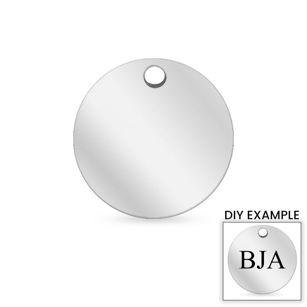 10 Pack - Thin Blank Stainless Steel Round Pendants / SBB0102