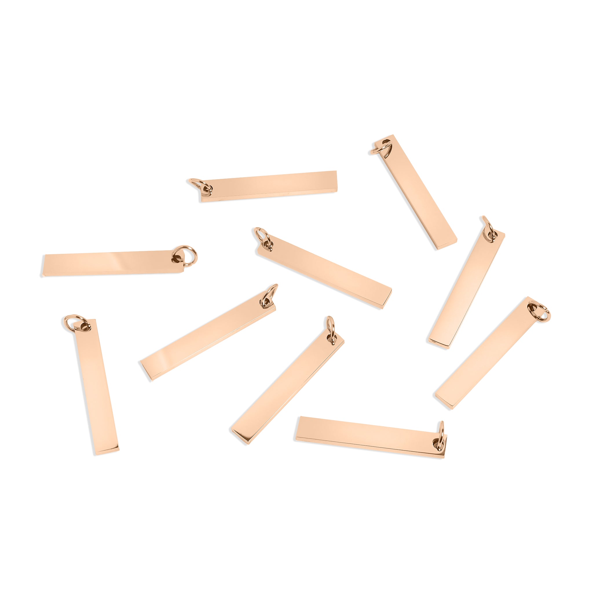 10 Pack - Polished Rose Gold Stainless Steel Vertical Blank Bar / SBB0024