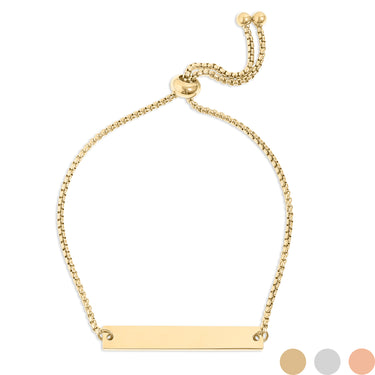 Bracelet à barres à vier plats en acier inoxydable à l'or 18K