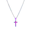 18K PVD Coated Stainless Steel Engravable Cross Pendant Necklace / SBB0286