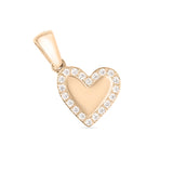 Heart Charm Pendant with CZ Accents