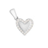 18K PVD Coated Stainless Steel Heart Charm Pendant with CZ Accents / SBB0289
