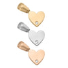 Stainless Steel Heart Charm Pendant With CZ Accent / SBB0290