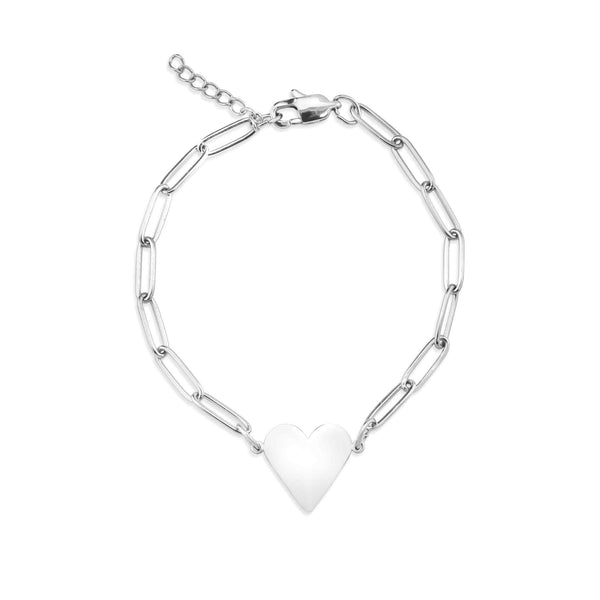 18K PVD Coated Stainless Steel Paperclip Heart Bracelet / SBB0303