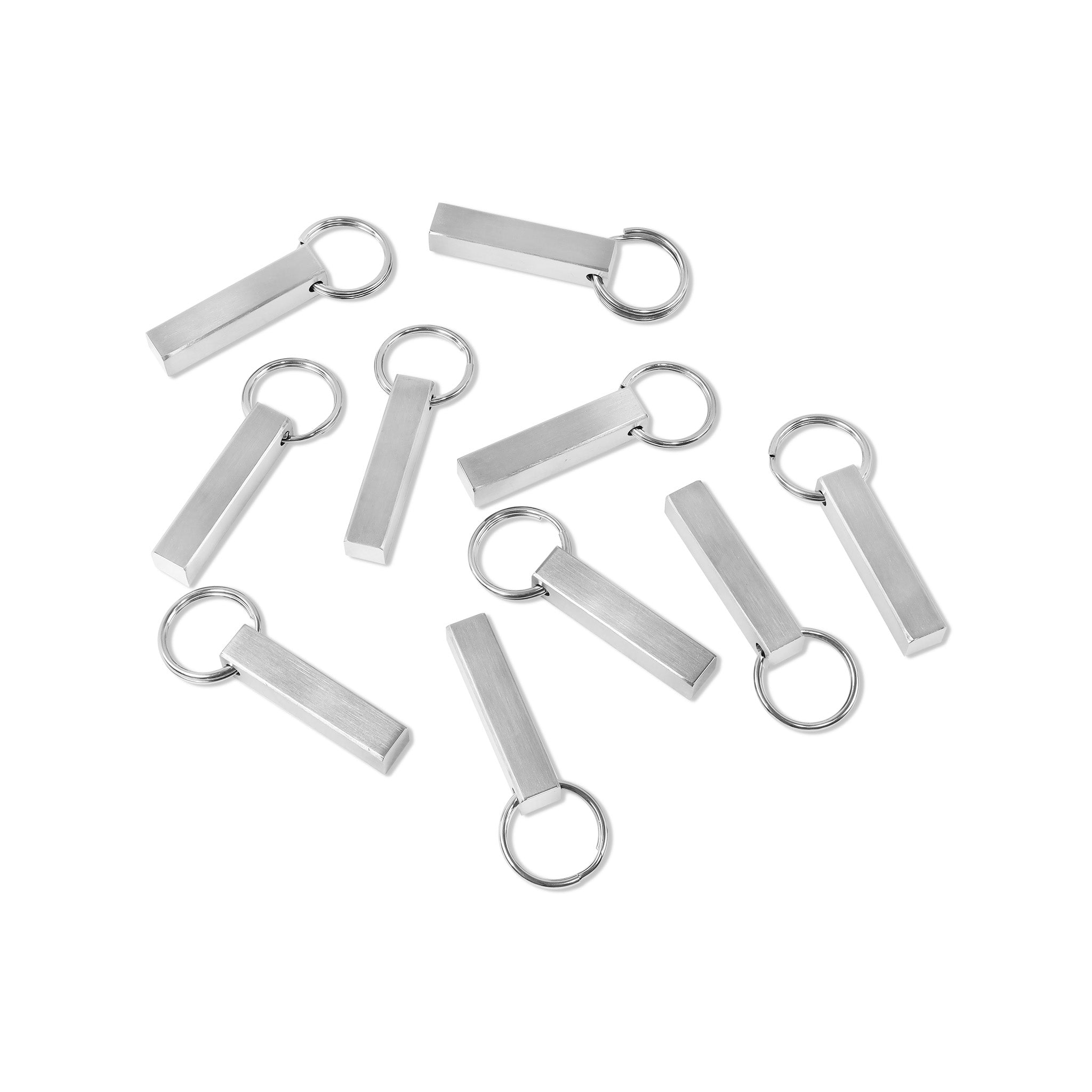 10 Pack - Stainless Steel Blank 4 Sided Keychain / SBB0309