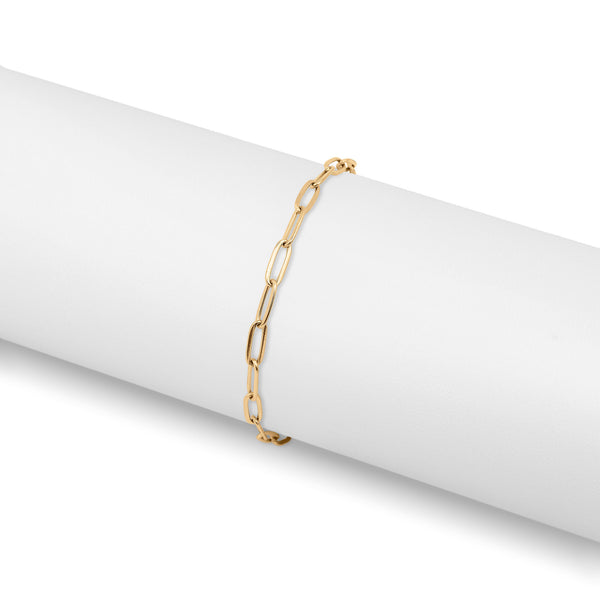 18K Gold PVD Paperclip Anklet / SBB0325