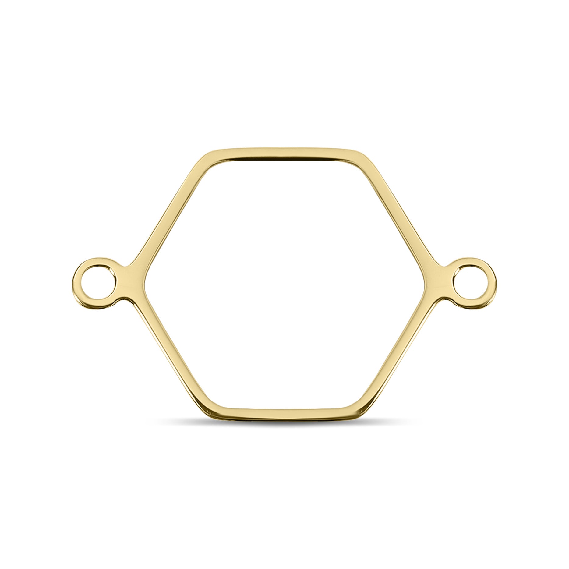 18k Gold PVD Rostfritt stål Hexagon Connector Charms / SBB0336