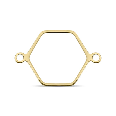 18K Gold PVD Stainless Steel Hexagon Connector Charms / SBB0336