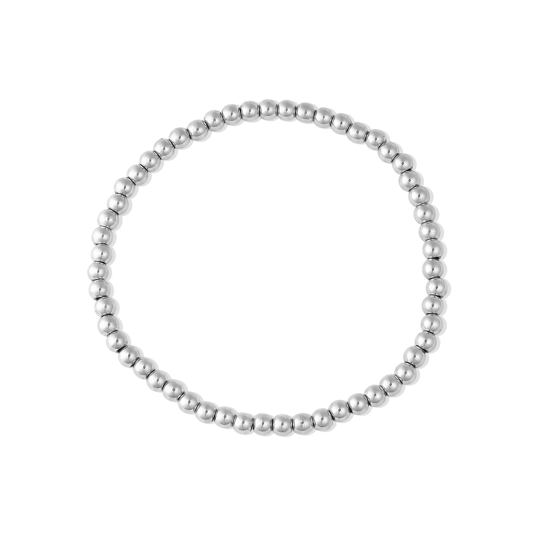 Stainless Steel Metal Bead Stretch Bracelet / SBB0341