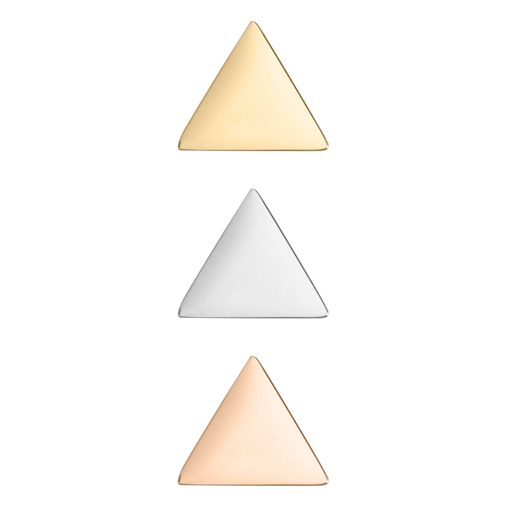 PVENTO MINI TRIANGLO DE ACERO DE ACERO DE ACERO DE ACERO DE GOLD DE 18K/SBB0347