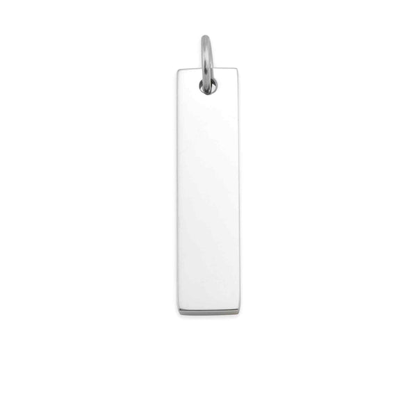 10 Pack - Polished Stainless Steel Vertical Bar Large Pendant / SBB0104
