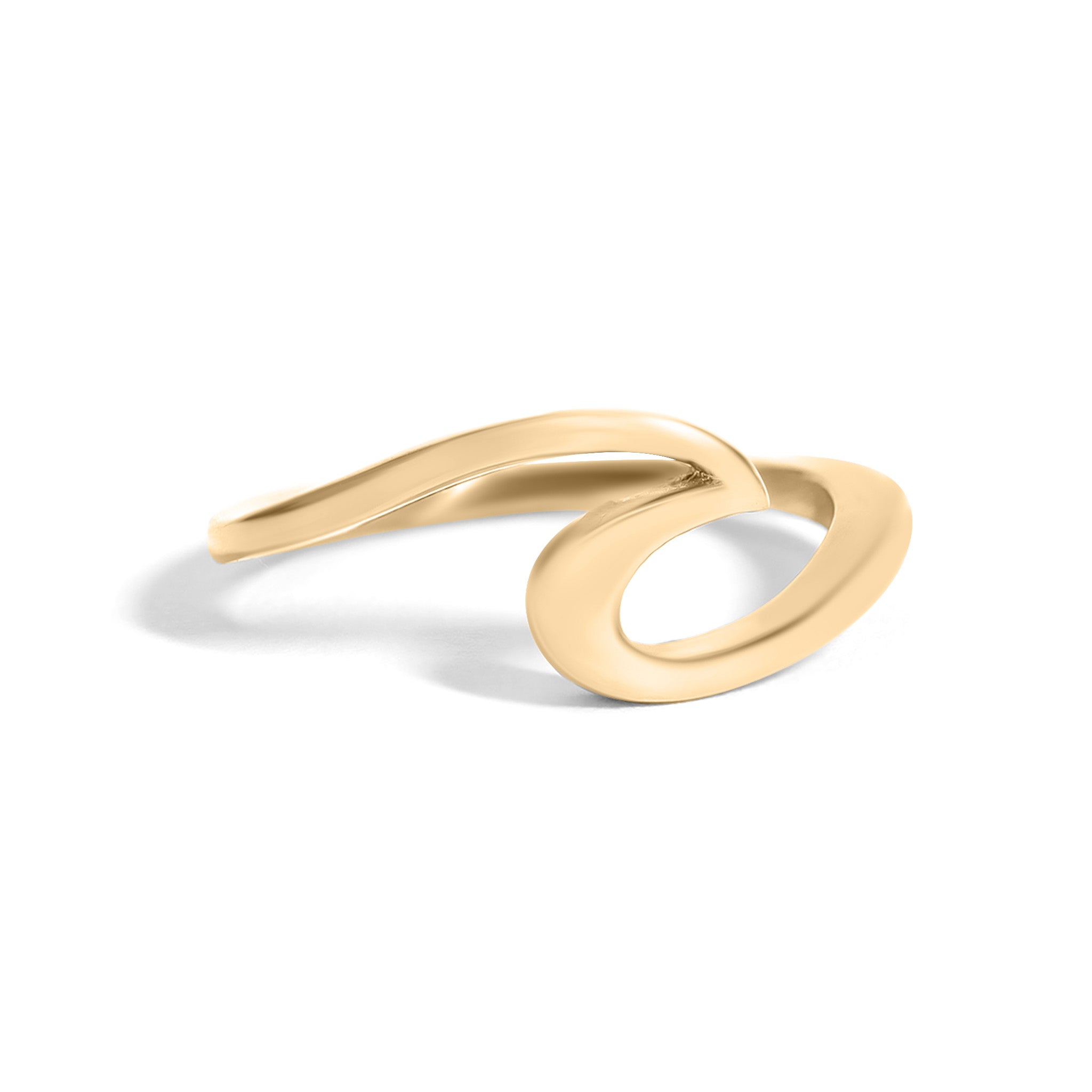 Stainless Steel 18K Gold PVD Coated Wave Ring / SCR4122