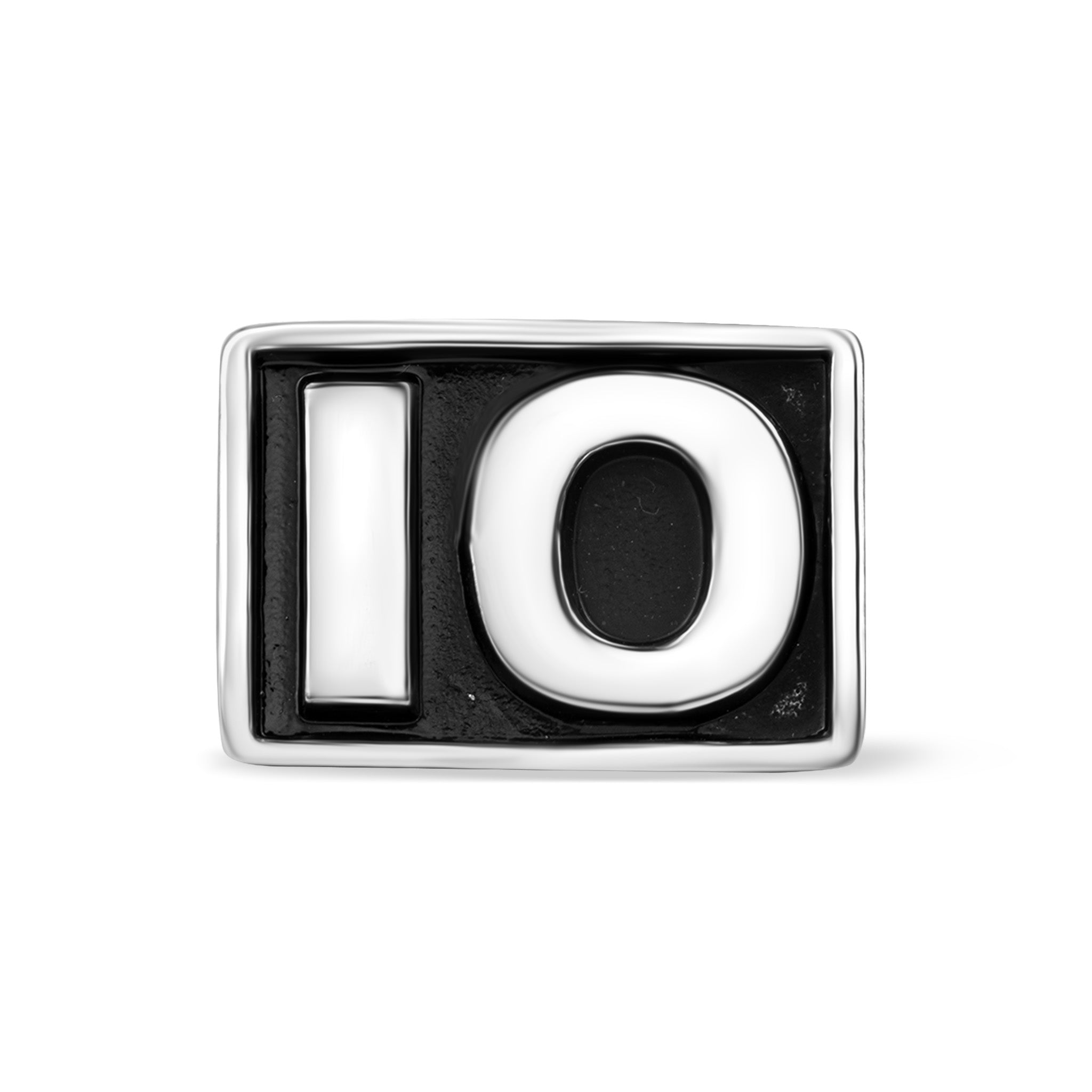 Rustfritt stål jernbestilling "IO" Insignia Signet Ring/SCR4123