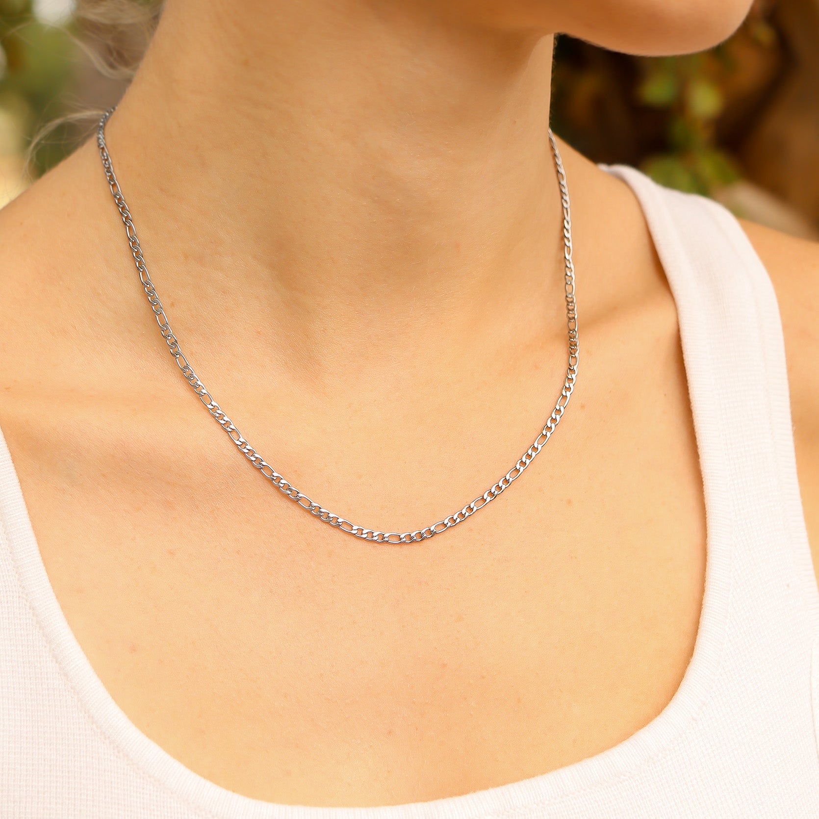 Collar de cadena Figaro de acero inoxidable/CHN9500