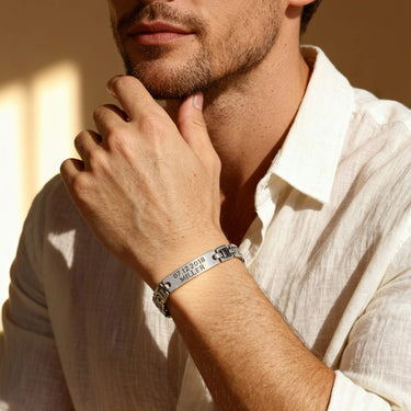 men's stainless steel blank bracelet