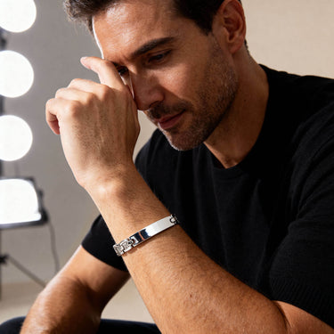 men's stainless steel blank bracelet