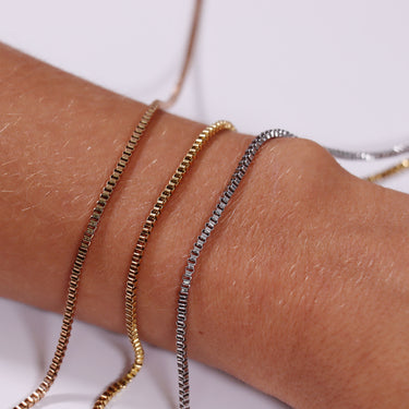 Boîte en acier en acier inoxydable de 2 mm 18 km chaîne de bijoux permanente par le pied/SPL1003