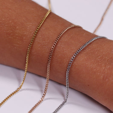 2,5 mm 18 km en or PVD en acier inoxydable Couper en diamant coupé en diamant chaîne de bijoux permanente par le pied/SPL1005