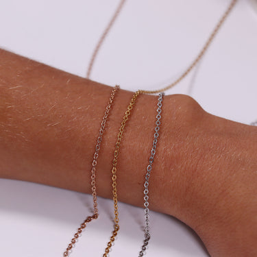 1,5 mm 18k Gold PVD en acier inoxydable boucle ovale chaîne de bijoux permanente par le pied/SPL1008