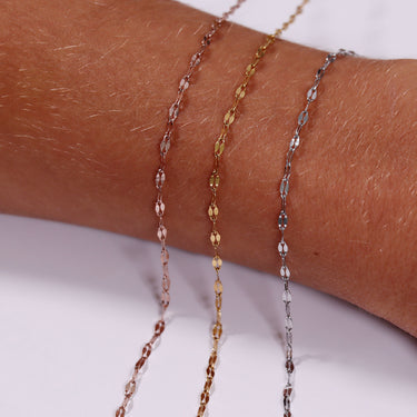 2mm 18K Gold PVD Stainless Steel Lip Permanent Jewelry Chain By The Foot / SPL1011