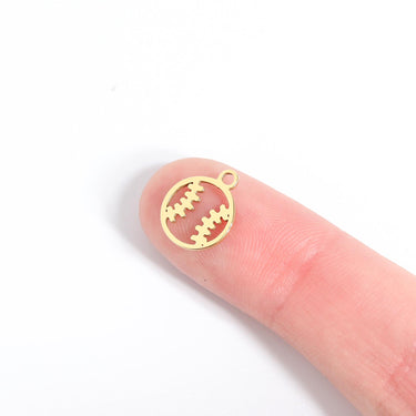 18k Gold PVD Rostfritt stål Baseball Charm / PDL0151
