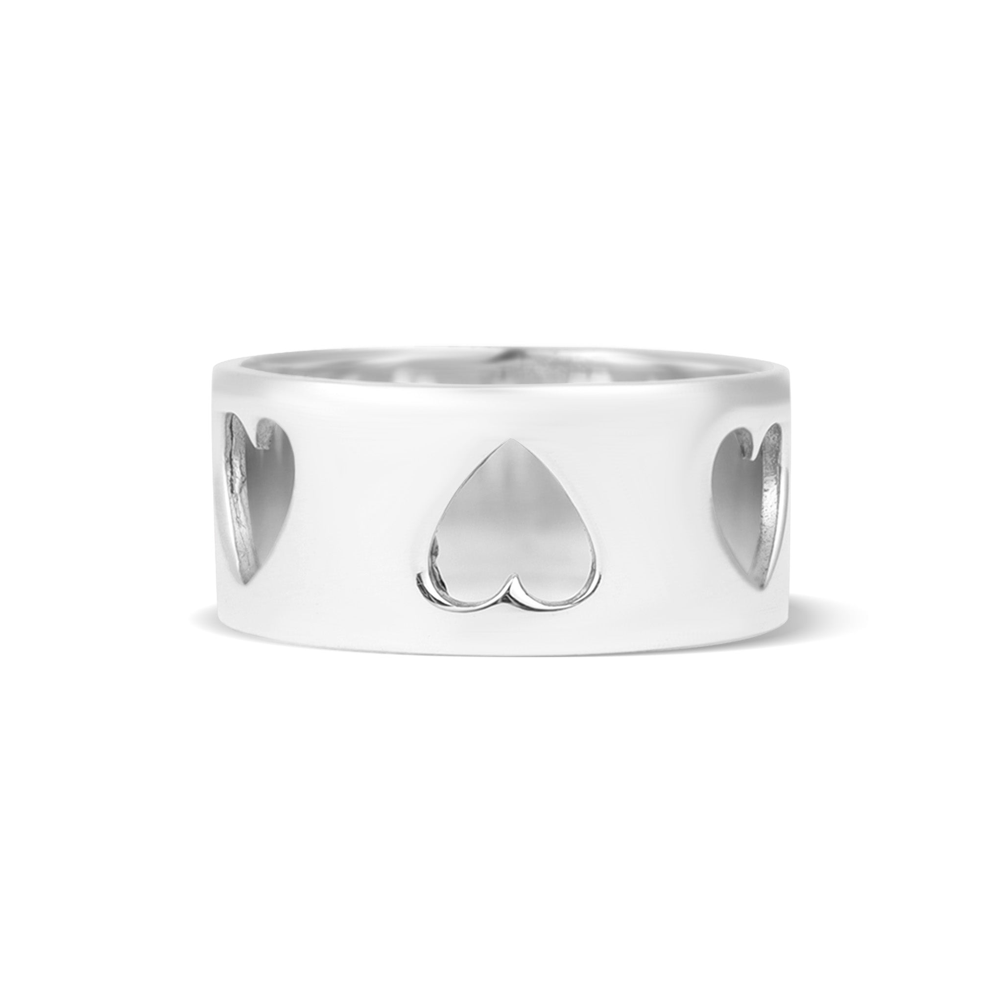 Sterling Silver Heart Cut Out Band Ring / SSR0114