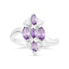 Sterling Silver Purple And CZ Stone Ring / SSR0177