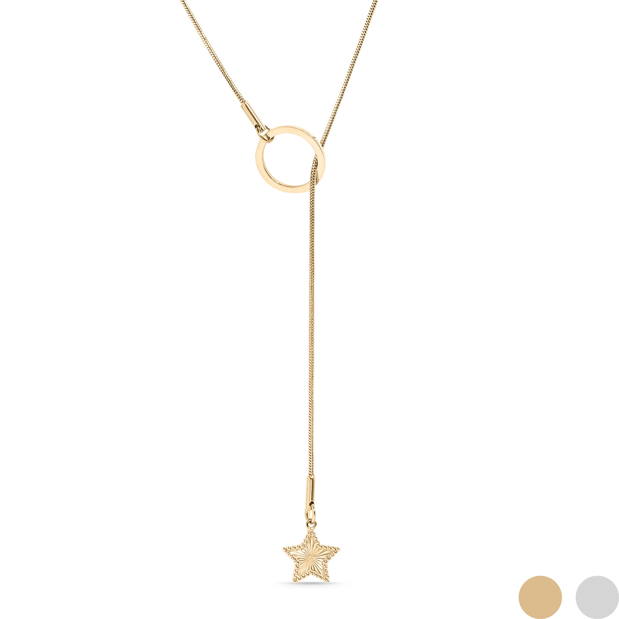 Gold Star lariat necklace