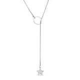 Stainless Star lariat necklace