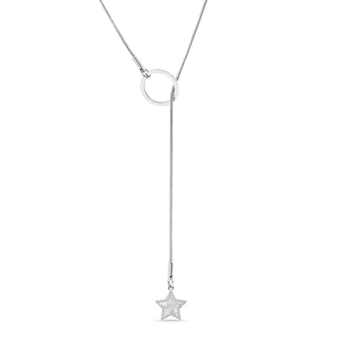 Stainless Star lariat necklace