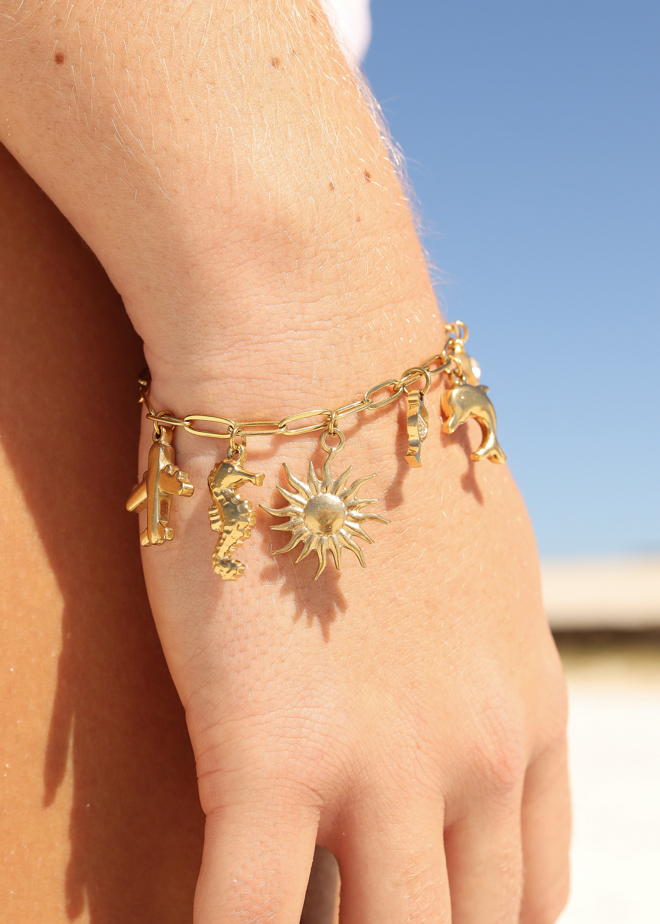 18K Gold PVD Stainless Steel Seahorse Charm