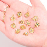 18K Gold PVD Stainless Steel Vertical 3D Birth Flower Charm