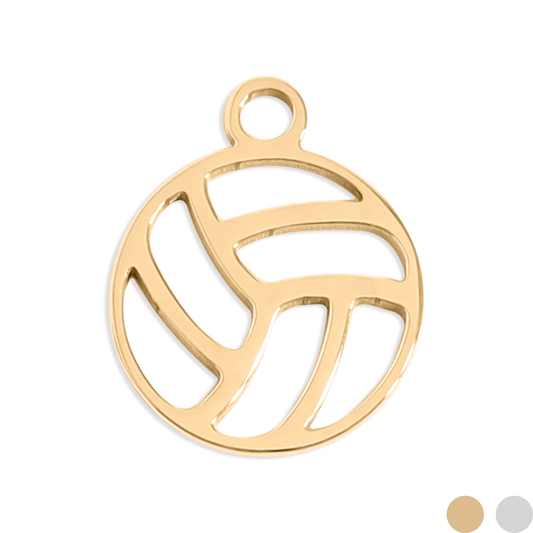 18K Gold PVD Stainless Steel Volley Ball Charm / PDL0154