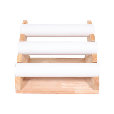 Natural Wood & Leather 3 Tier Bracelet Display