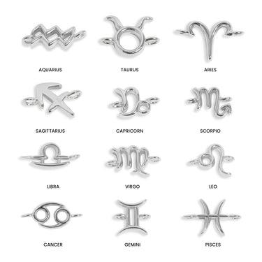 Zodiac Sign Horizontal Connector Permanent Jewelry Charm Group