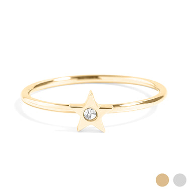 CZ Stone Star Symbol Ring