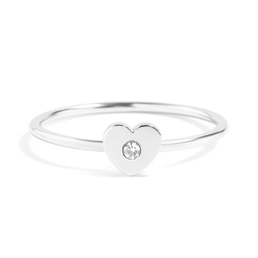 CZ Stone Heart Symbol Ring