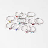 Stainless Steel Birthstone Stacking Ring