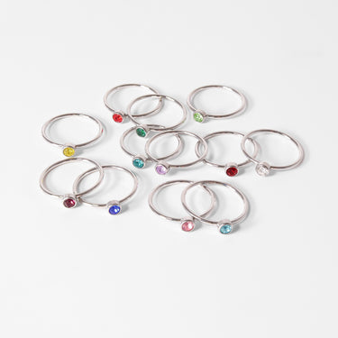 Stainless Steel Birthstone Stacking Ring