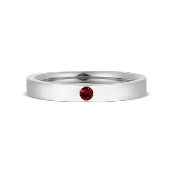 Stainless Steel Birthstone Engravable Stacking Ring / ZRJ1003