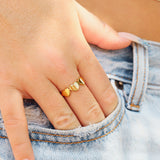Stainless Steel Blank Engravable 3 Heart Ring Lifestyle