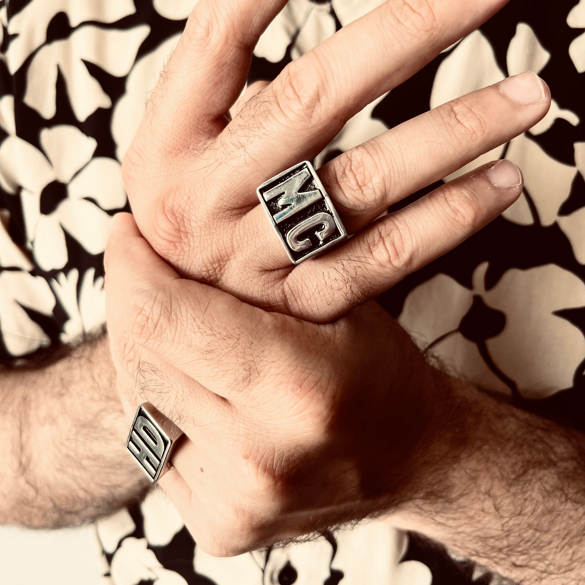 BLACKTOP MOTORCYCLE カレッジリング 13号 Motorcycle Club Mc Insignia Stainless Steel Ring Scr4055