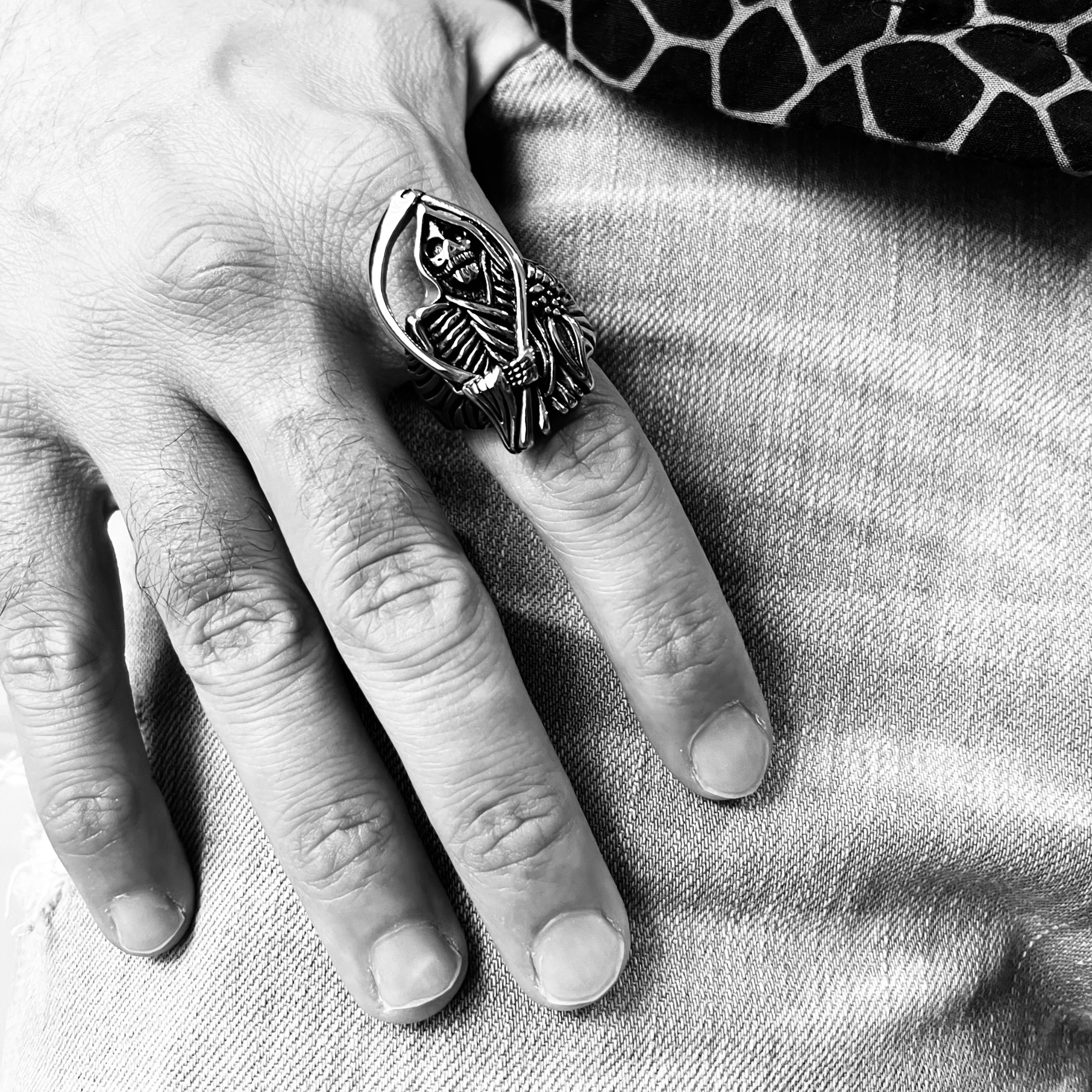 Stainless Steel Grim Reaper Ring / SCR4068
