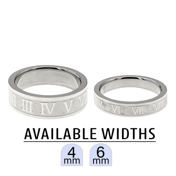 Stainless Steel Roman Numeral Ring / NCZ0148