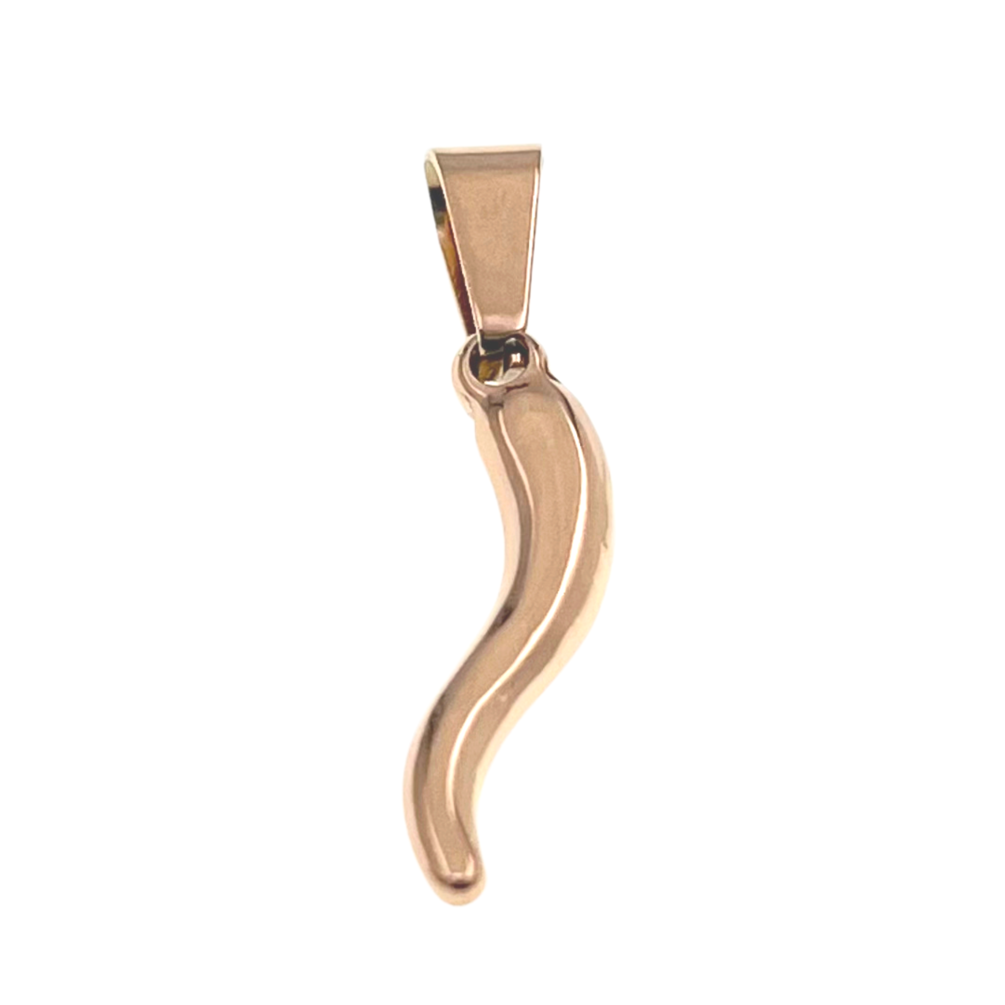 Rose gold sales italian horn necklace
