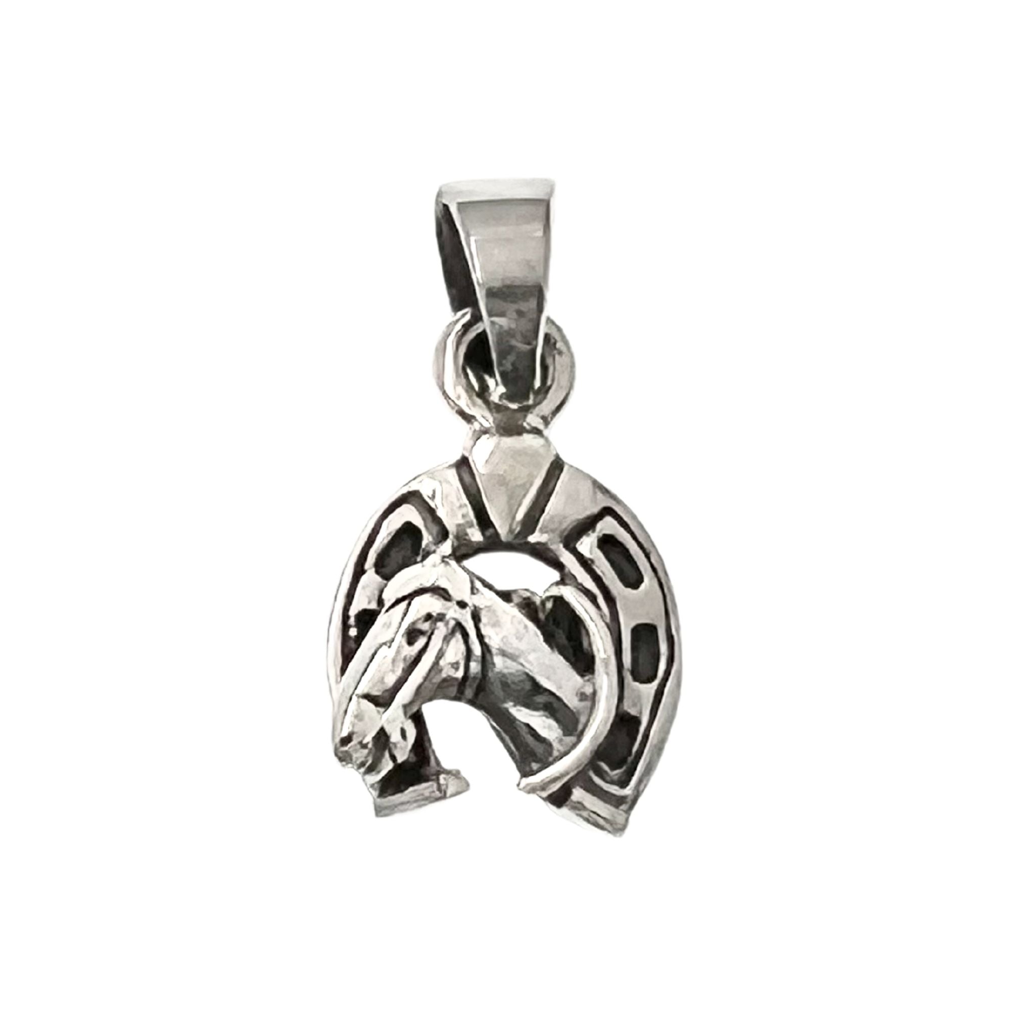 Horse en argent sterling et pendentif en fer à cheval/SSP0154