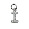 Stainless Steel Pave Set CZ Initial Letter Charms / PDC9020
